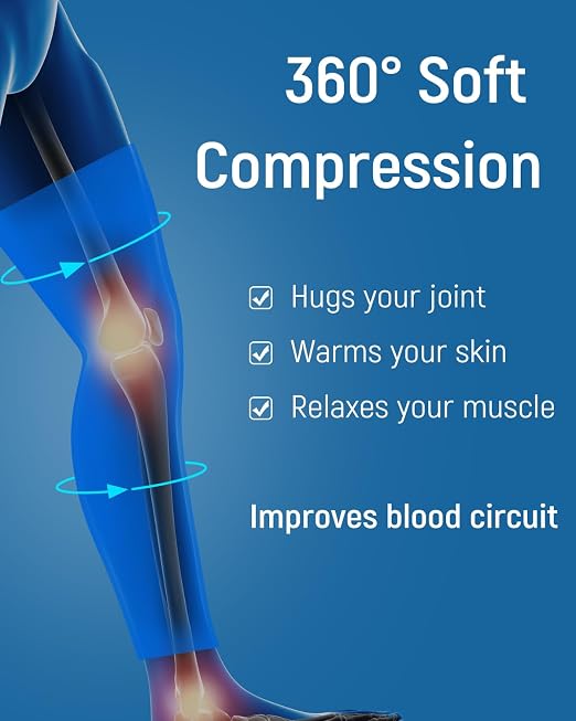 Leg Compression Sleeve, Stays in Place, Snug Fit, Pack of 1, XX-Large | Soft Breathable Material, Upgraded Silicone Band, Mid-Thigh Knee Calf Support, Reduce Leg Soreness, Daily Wear, Workout