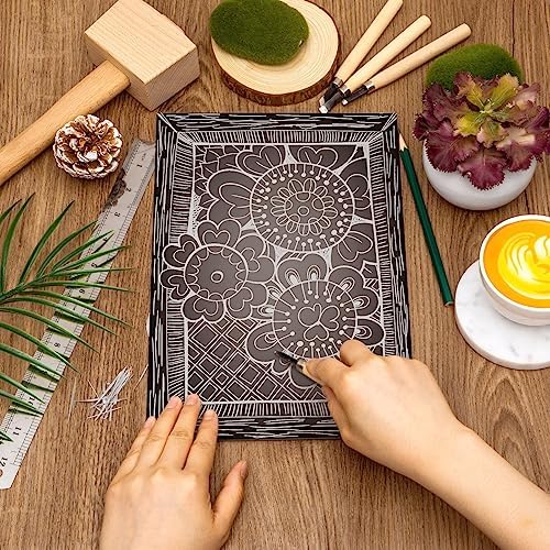 Yeaqee 2 Pcs 9 x 12 Inch Linoleum Blocks for Printmaking, Gray