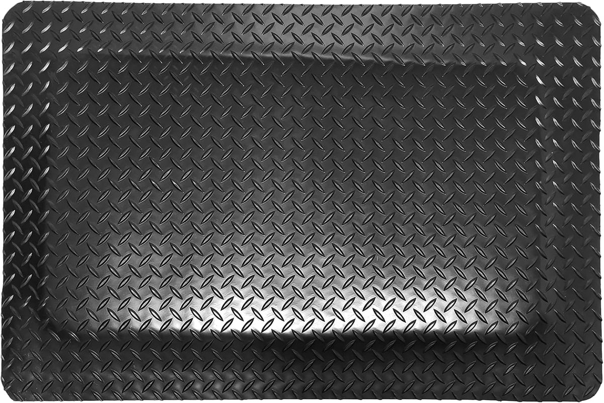 Rhino Mats, American Classic Diamond Anti-Fatigue Mats, Industrial Ergonomic Comfort Standing Mat for Work, Home, Garage, Office, Kitchen or Anywhere (Black 9/16" Thick, 3 FT. x 5 FT.)