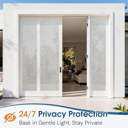 Homein Frosted Glass Window Privacy Film with Tools, Static Cling, Pure