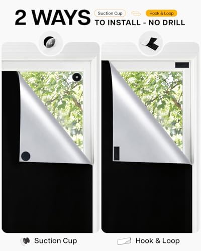LazBlinds Portable Blackout Shades(57"x39")