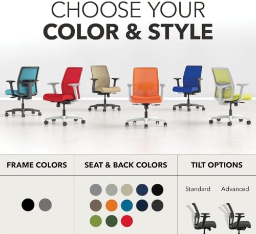 HON Ignition 2.0 Low Back Ergonomic Office Chair, Desk Chair, Pear