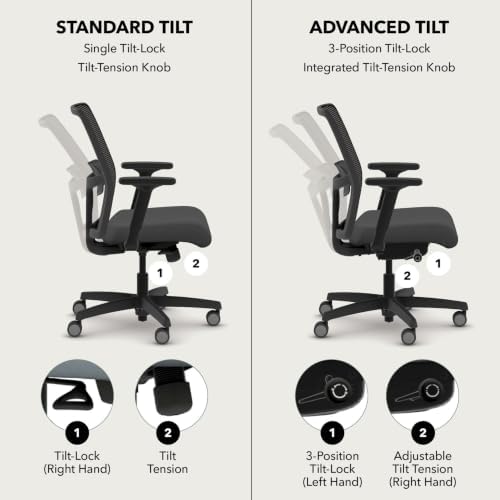 HON Ignition 2.0 Low Back Ergonomic Office Chair, Desk Chair, Onyx