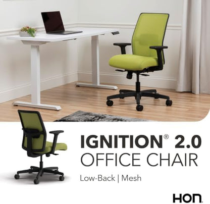 HON Ignition 2.0 Low Back Ergonomic Office Chair, Desk Chair, Pear