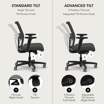 HON Ignition 2.0 Low Back Task Chair, Spectrum Mesh, Advanced Synchro-Tilt Control, Office Chair with Lumbar Support, Height and Width Adjustable Arms, Titanium Frame, Pear