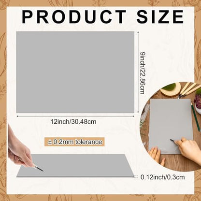 Yeaqee 2 Pcs 9 x 12 Inch Linoleum Blocks for Printmaking, Gray