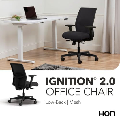 HON Ignition 2.0 Low Back Ergonomic Office Chair, Desk Chair, Onyx