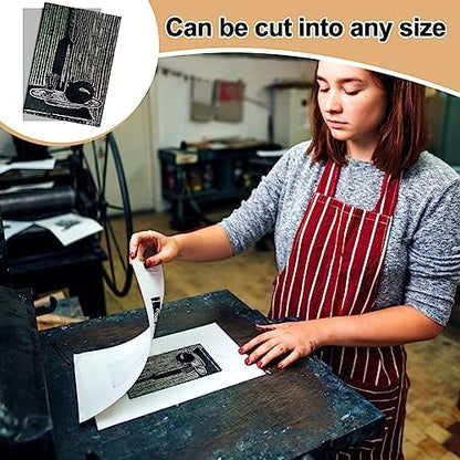 Yeaqee 2 Pcs 9 x 12 Inch Linoleum Blocks for Printmaking, Gray