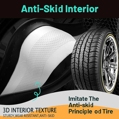 DaisyInner 17.5-18 Inch Steering Wheel Cover for Semi Truck No-Slip & Comfy Grip for Semi Trucks, Rv, Big Rig and 18 Wheelers(Mesh D,Leather,Red)